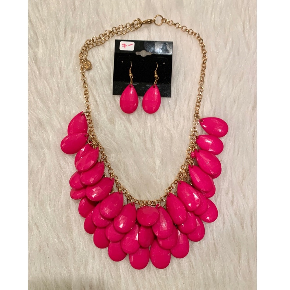 Pink Necklace/Earring Set